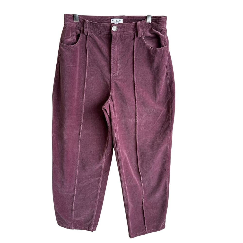 Current Air Anthropologie Velvet Barrel Leg Pants L